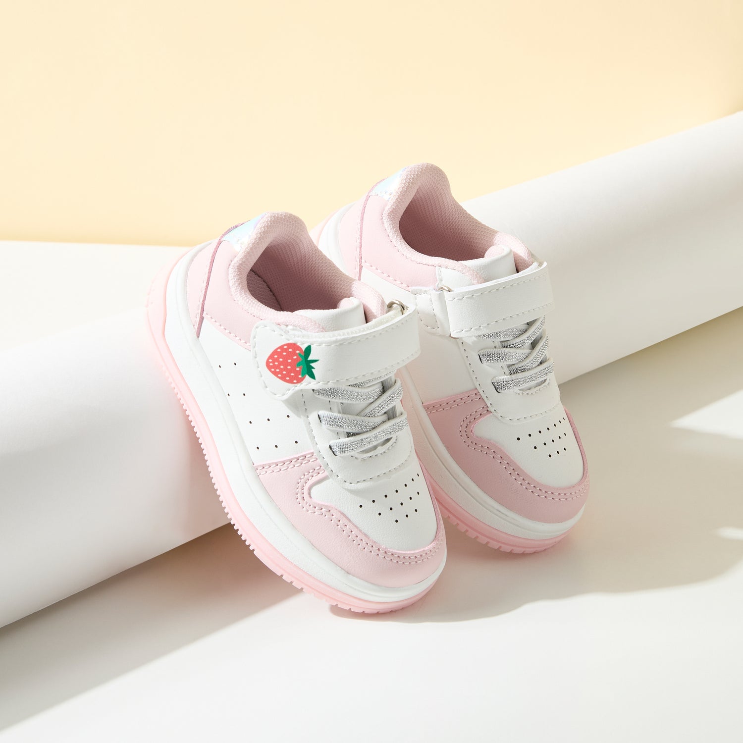 Panelled Sneakers with Hook and Loop Closure