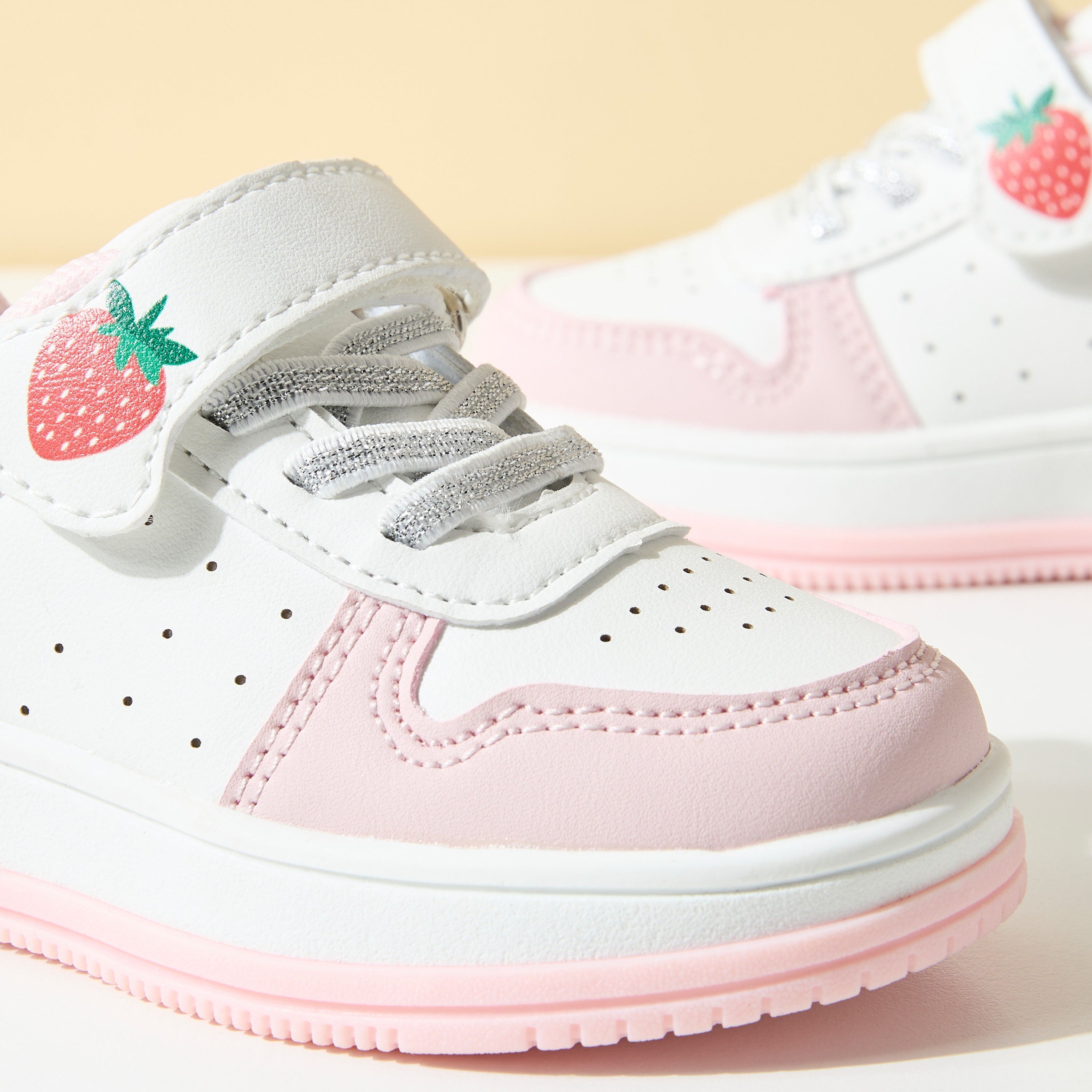 Panelled Sneakers with Hook and Loop Closure