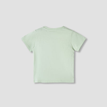 Juniors Boys Crew Neck T-shirt with Dinosaur Print - Cotton - Short Sleeves