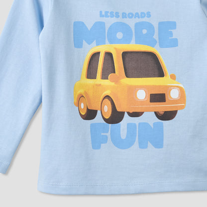 Juniors Crew Neck Long Sleeves T-shirt with Graphic Print