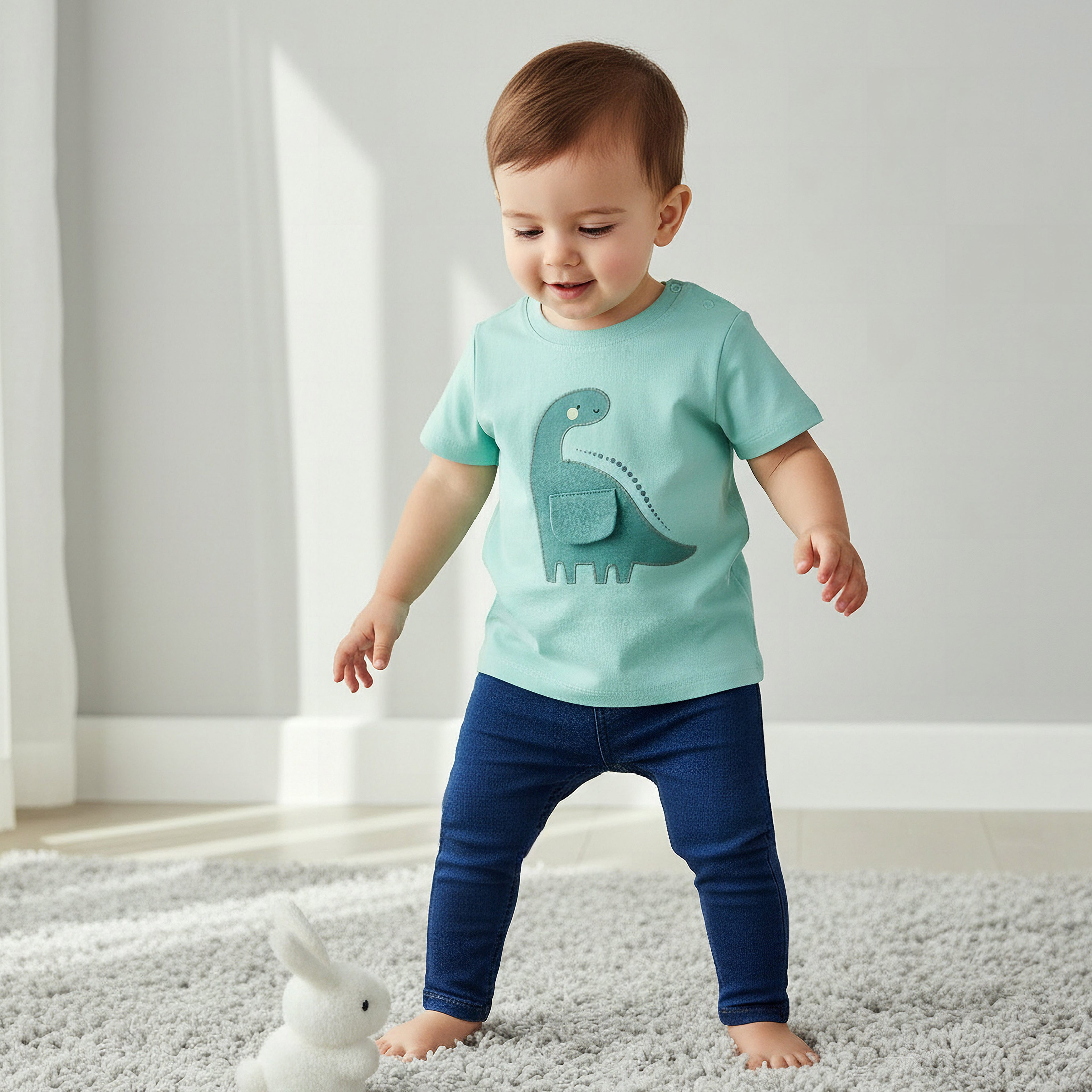 Set of 3 Juniors Crew Neck Short Sleeve T-shirt with Graphic Print