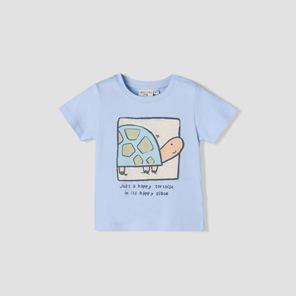 Juniors Crew Neck Short Sleeves T-shirt with Tortoise Print