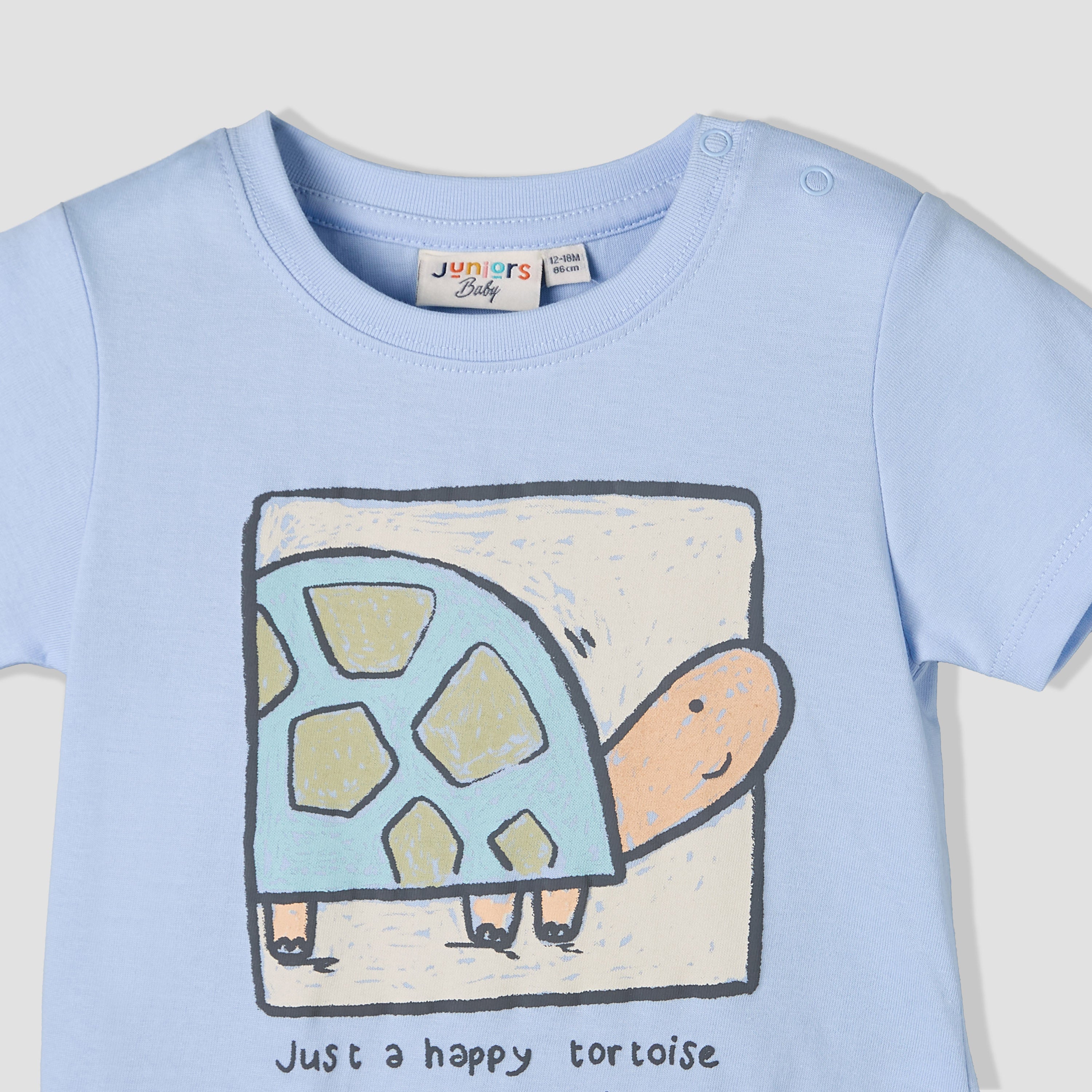 Juniors Crew Neck Short Sleeves T-shirt with Tortoise Print