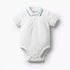 Juniors Short Sleeve Polo Bodysuit with Texture - White / 18-24 mths