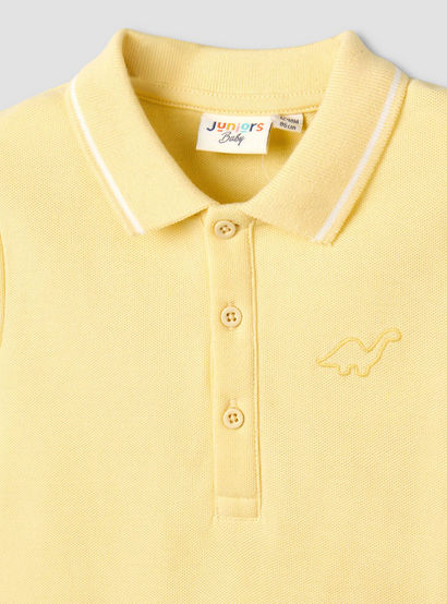 Juniors Short Sleeve Polo Bodysuit with Texture-baby-boys-clothing-bodysuits-image-4