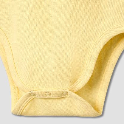 Juniors Short Sleeve Polo Bodysuit with Texture