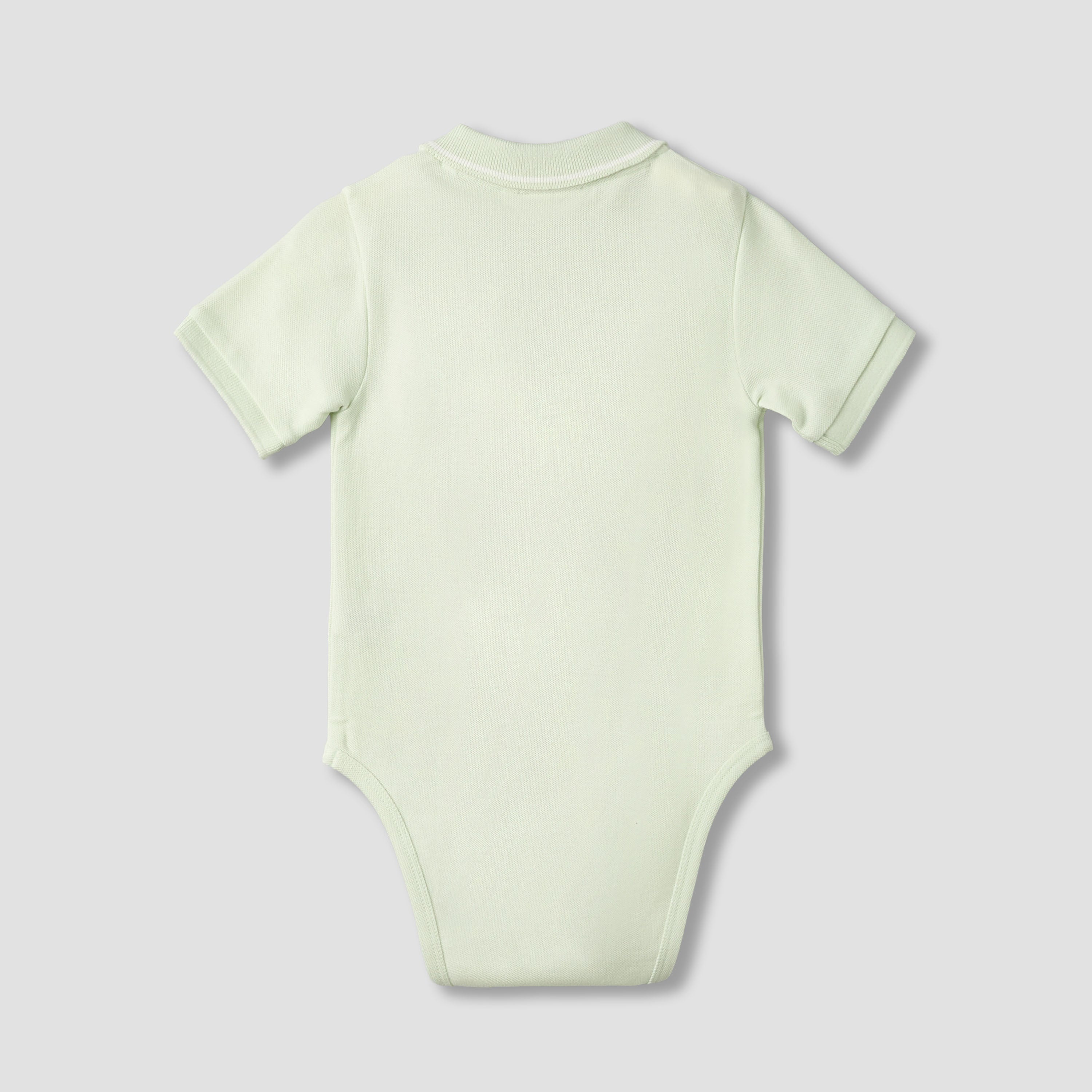 Juniors Short Sleeve Polo Bodysuit with Texture