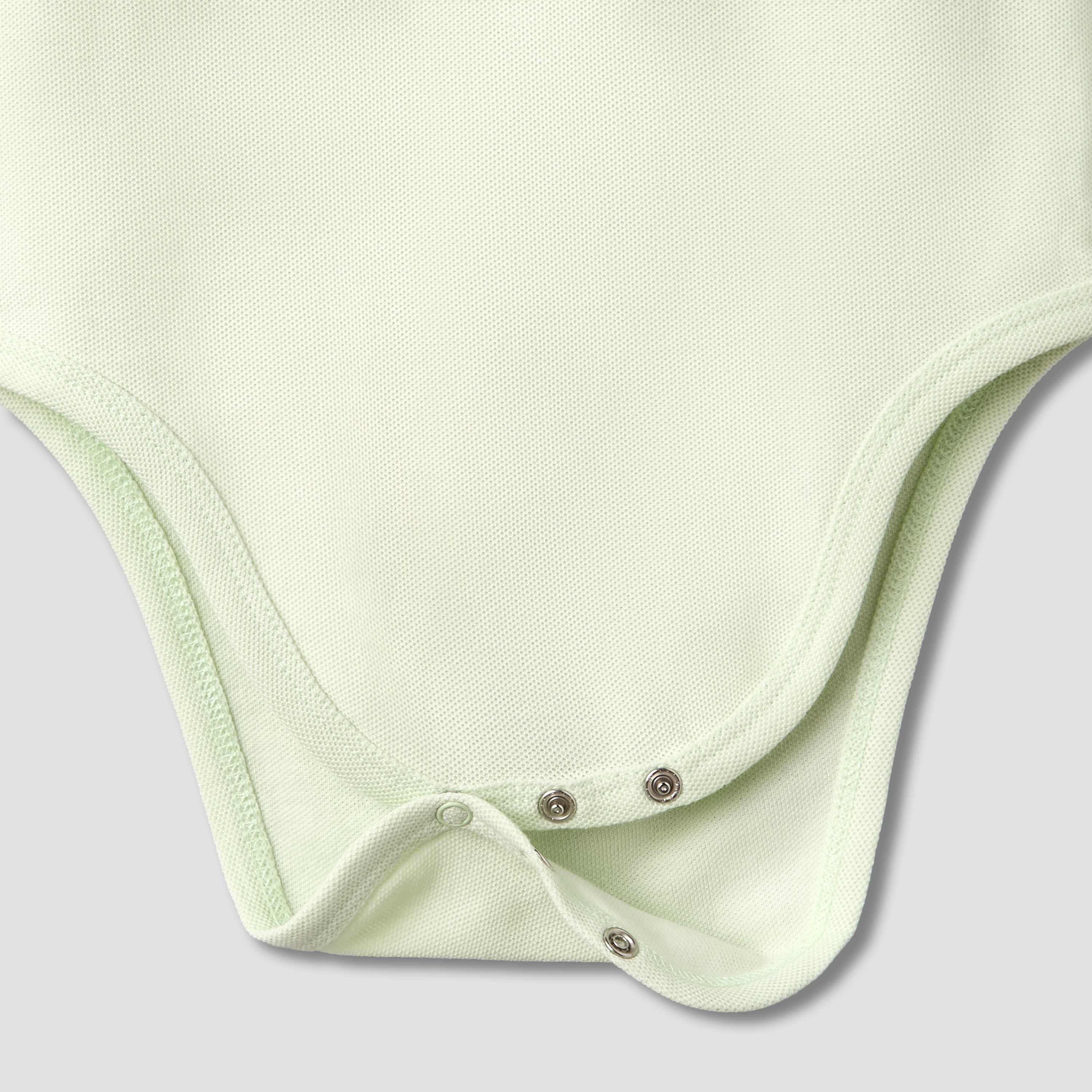 Juniors Short Sleeve Polo Bodysuit with Texture