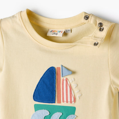 Pack of 3 Juniors Short Sleeve T-shirt with Applique Accent