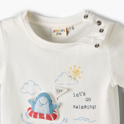 Pack of 3 Juniors Short Sleeve T-shirt with Applique Accent