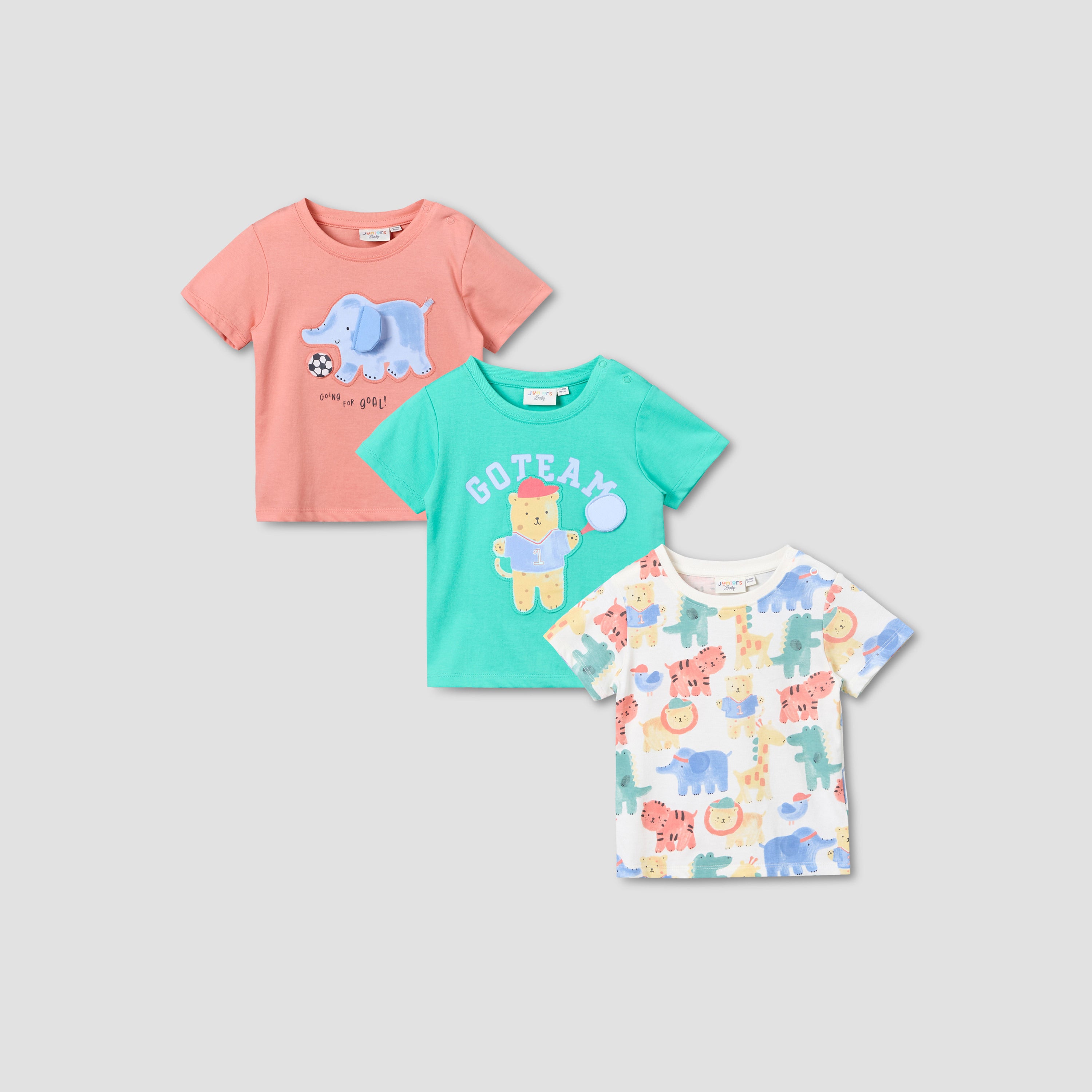 Pack of 3 Juniors Short Sleeves T-shirt with Fun Print