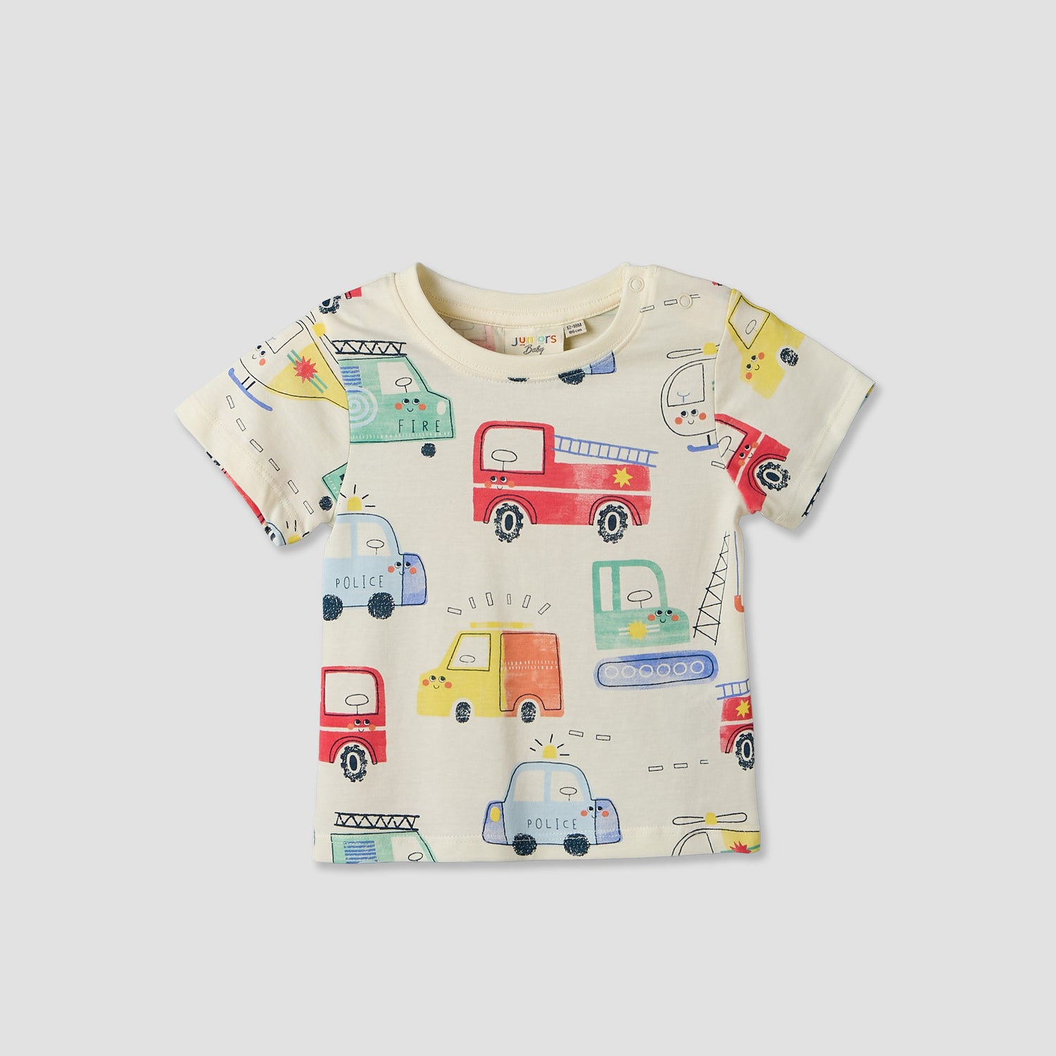 Pack of 3 Juniors Crew Neck Short Sleeves T-shirt with Vehicle Print
