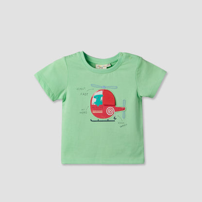 Pack of 3 Juniors Crew Neck Short Sleeves T-shirt with Vehicle Print