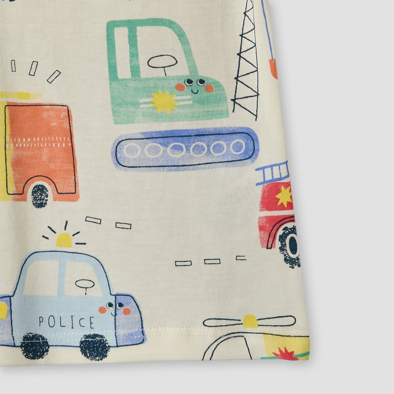 Pack of 3 Juniors Crew Neck Short Sleeves T-shirt with Vehicle Print
