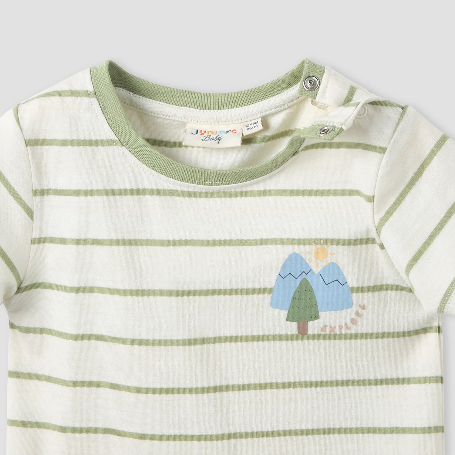Juniors Crew Neck Short Sleeves T-shirt with Stripes
