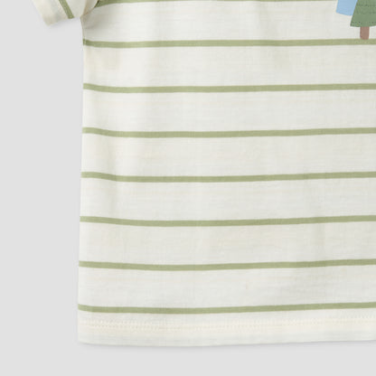 Juniors Crew Neck Short Sleeves T-shirt with Stripes