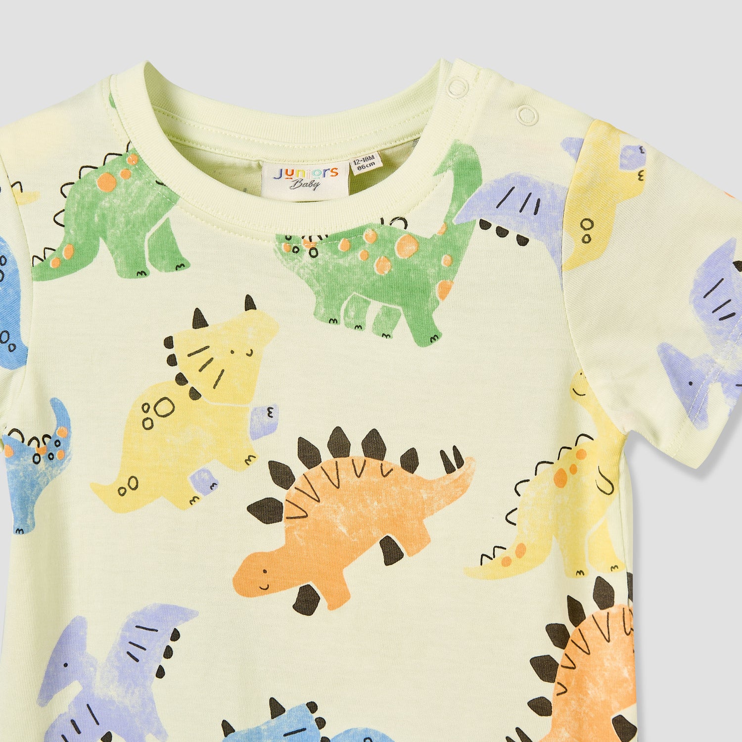 Juniors Crew Neck Short Sleeves T-shirt with Dinosaur Print