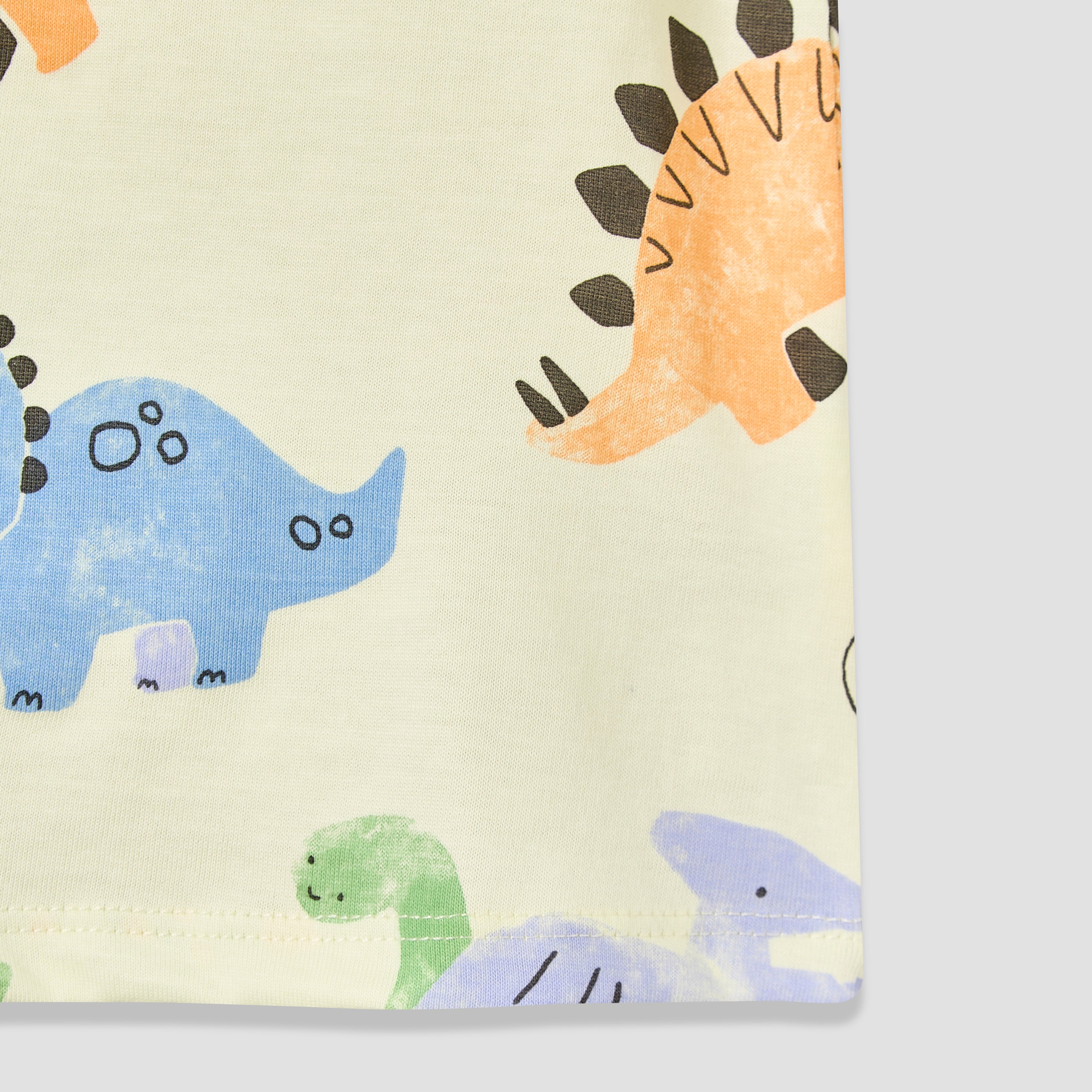Juniors Crew Neck Short Sleeves T-shirt with Dinosaur Print