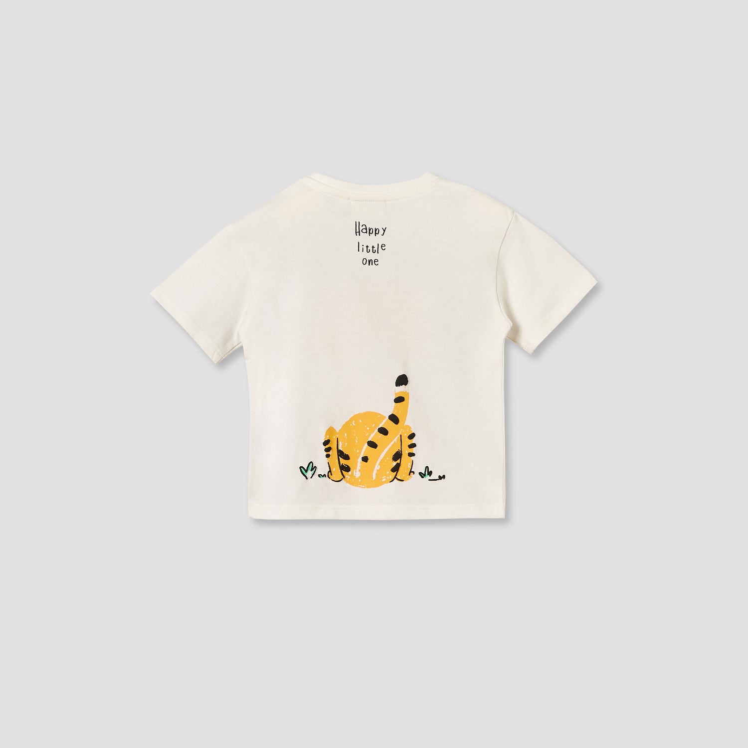 Juniors Crew Neck Short Sleeves T-shirt with Tiger Print