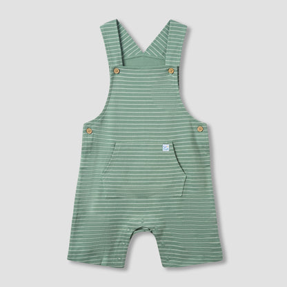 Juniors Crew Neck Short Sleeve T-shirt and Dungaree Set with Stripes