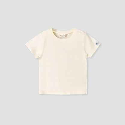 Juniors Crew Neck Short Sleeves T-shirt and Dungaree Set with Checks Detail