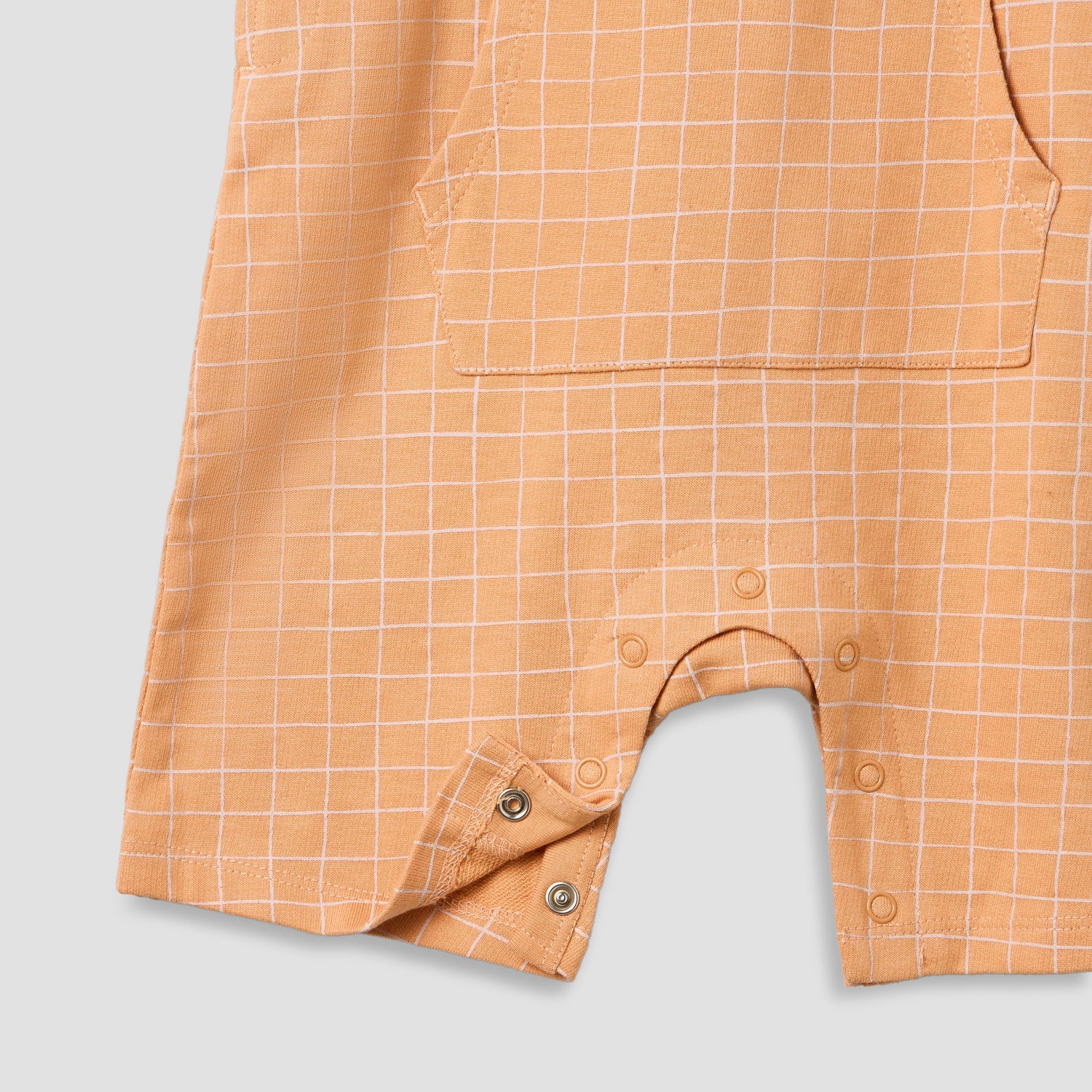 Juniors Crew Neck Short Sleeves T-shirt and Dungaree Set with Checks Detail