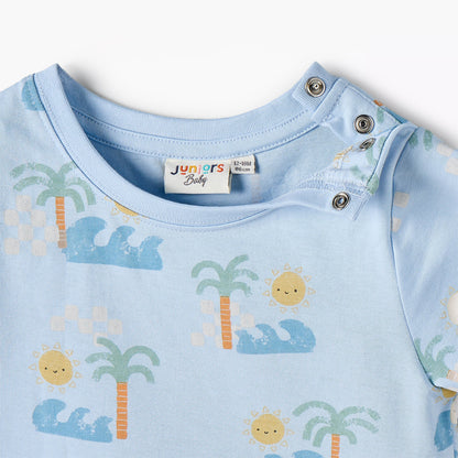 Set of 3 Juniors Clothing Set with Surf Print