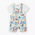 Juniors Crew Neck Short Sleeves T-shirt and Dungaree Set with Marine Print - Multicolour / 24-36 mths