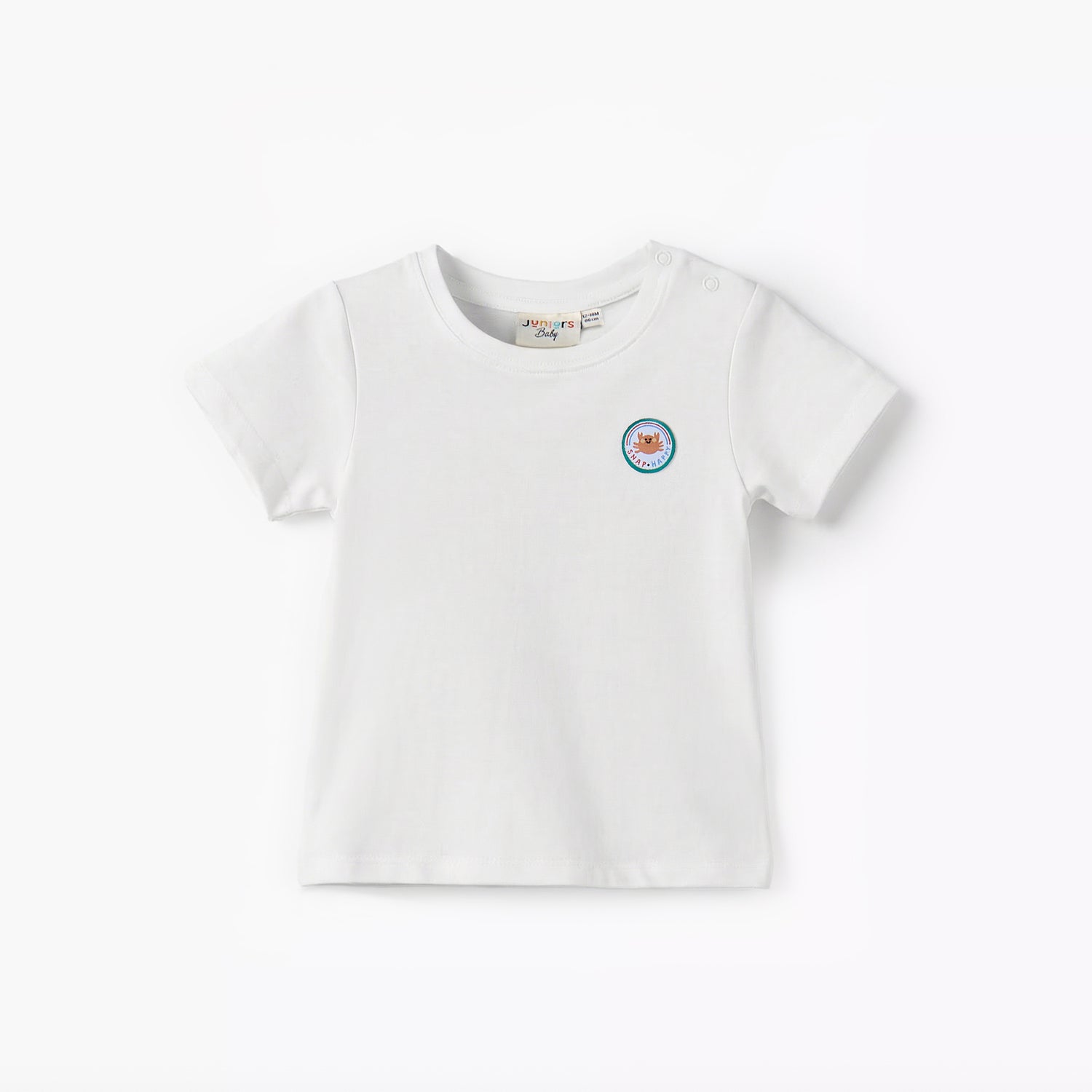 Juniors Crew Neck Short Sleeves T-shirt and Dungaree Set with Marine Print