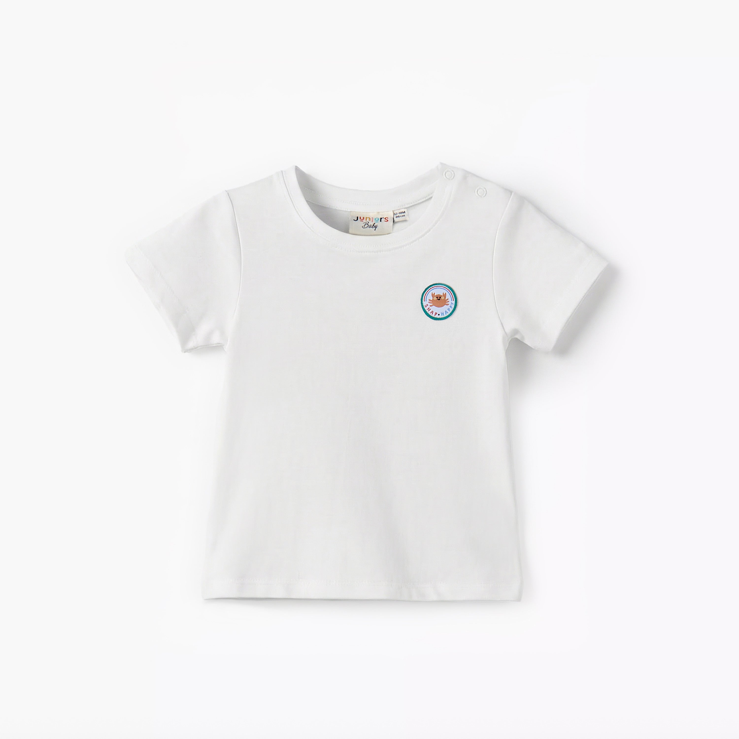 Juniors Crew Neck Short Sleeves T-shirt and Dungaree Set with Marine Print