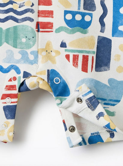 Juniors Crew Neck Short Sleeves T-shirt and Dungaree Set with Marine Print-baby-boys-clothing-setsandcoords-image-5
