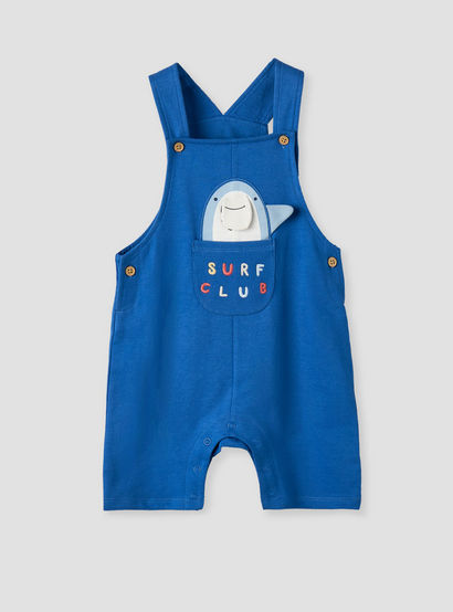 Juniors Crew Neck Short Sleeve T-shirt and Dungaree Set with Snap Button Closure-baby-boys-clothing-setsandcoords-image-5