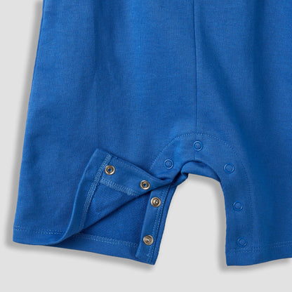 Juniors Crew Neck Short Sleeve T-shirt and Dungaree Set with Snap Button Closure