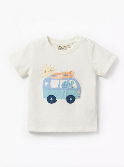 Set of 3 Juniors Crew Neck Short Sleeves T-shirt and Shorts Set with Applique Accent-baby-boys-clothing-setsandcoords-image-3