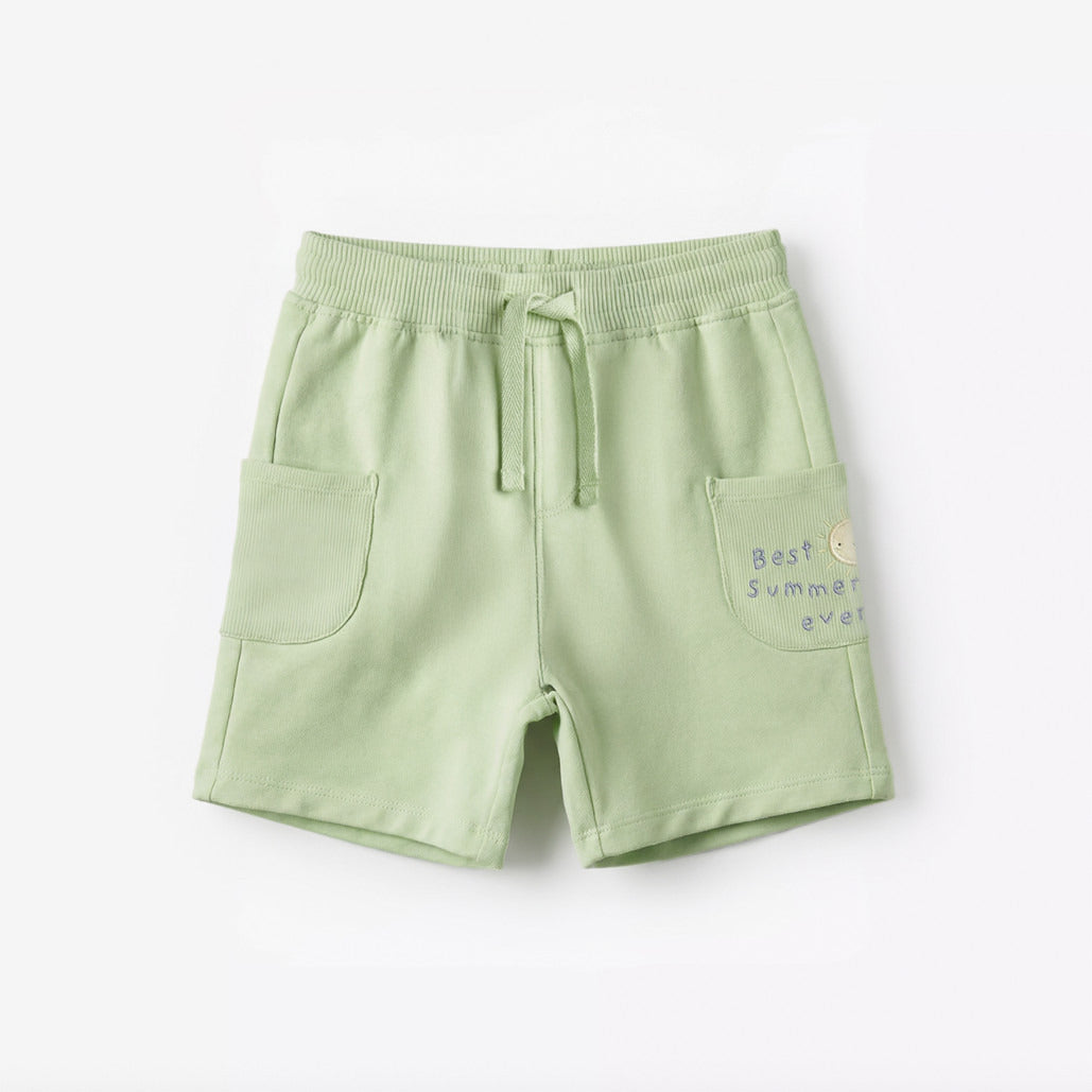 Set of 3 Juniors Crew Neck Short Sleeves T-shirt and Shorts Set with Applique Accent