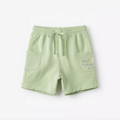Set of 3 Juniors Crew Neck Short Sleeves T-shirt and Shorts Set with Applique Accent