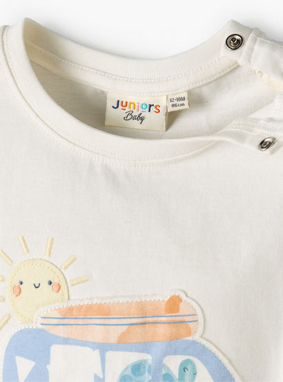 Set of 3 Juniors Crew Neck Short Sleeves T-shirt and Shorts Set with Applique Accent-baby-boys-clothing-setsandcoords-image-6