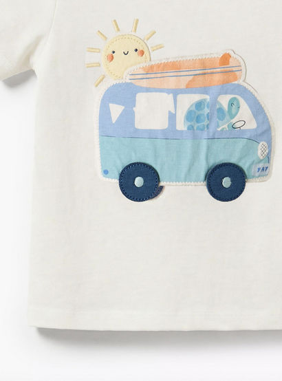 Set of 3 Juniors Crew Neck Short Sleeves T-shirt and Shorts Set with Applique Accent-baby-boys-clothing-setsandcoords-image-7