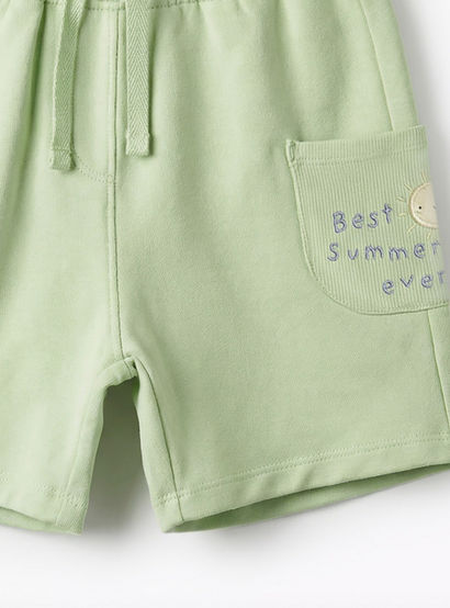 Set of 3 Juniors Crew Neck Short Sleeves T-shirt and Shorts Set with Applique Accent-baby-boys-clothing-setsandcoords-image-9