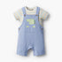 Juniors Crew Neck Short Sleeves T-shirt and Dungaree set with Dinosaur Applique - Multicolour / 12-18 mths
