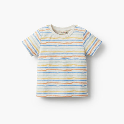 Juniors Crew Neck Short Sleeves T-shirt and Dungaree set with Dinosaur Applique