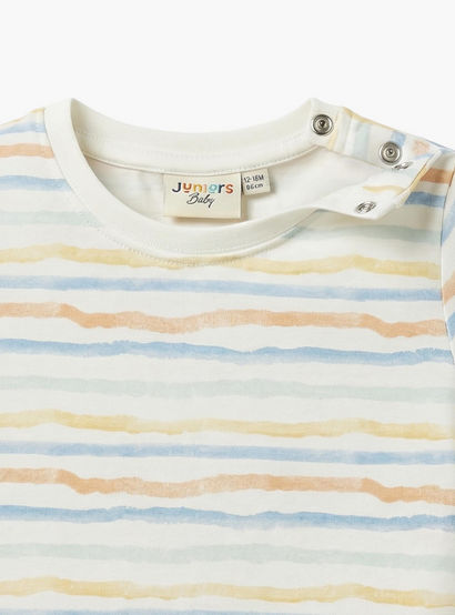 Juniors Crew Neck Short Sleeves T-shirt and Dungaree set with Dinosaur Applique-baby-boys-clothing-setsandcoords-image-5
