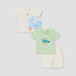Set of 3 Juniors Crew Neck Short Sleeves T-shirt and Shorts Set with Applique Detail - Multicolour / 12-18 mths