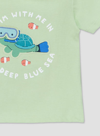 Set of 3 Juniors Crew Neck Short Sleeves T-shirt and Shorts Set with Applique Detail-baby-boys-clothing-setsandcoords-image-6