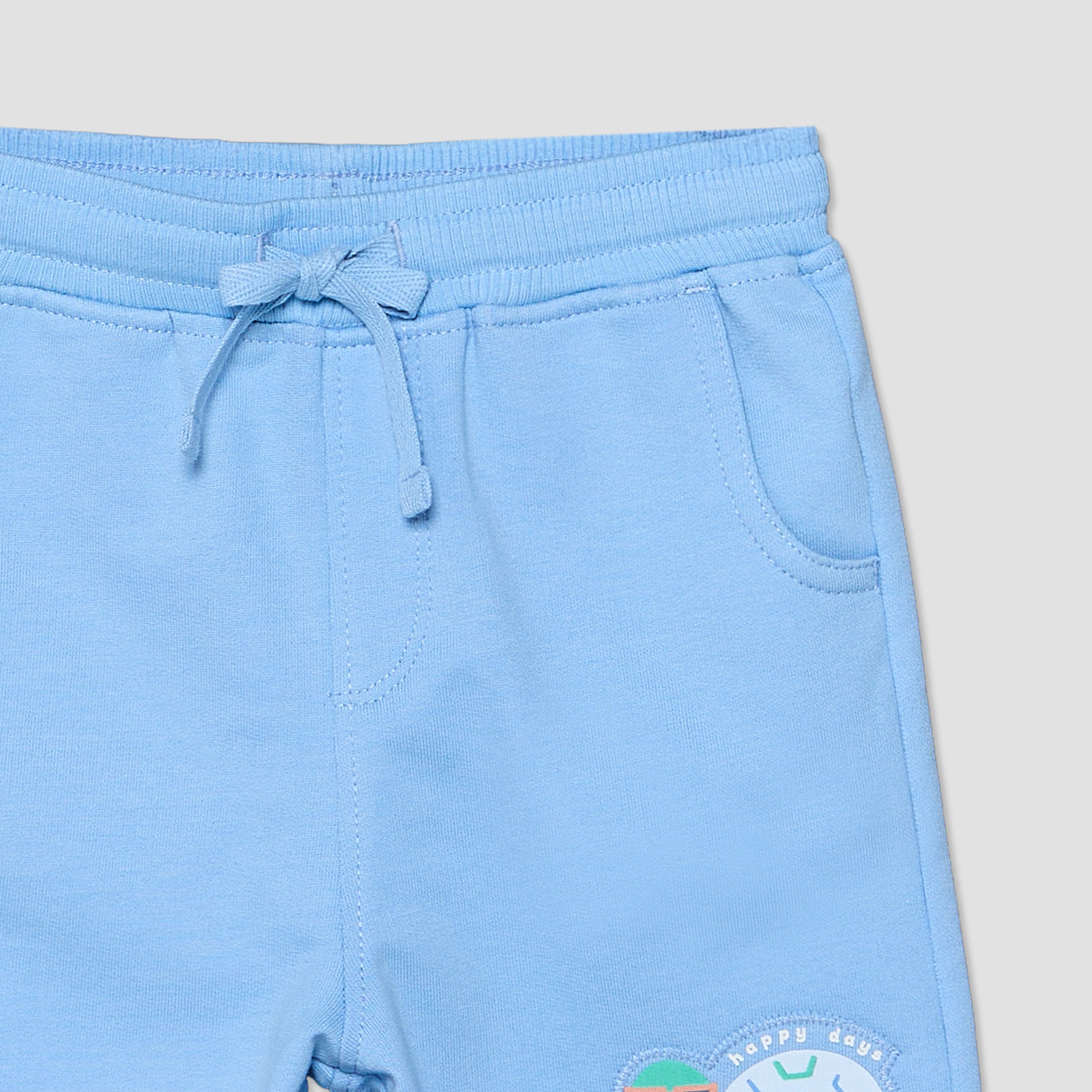 Set of 3 Juniors Crew Neck Short Sleeves T-shirt and Shorts Set with Applique Detail