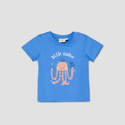 Set of 3 Juniors Crew Neck Short Sleeves T-shirt and Shorts Set with Underwater Print