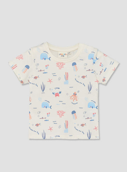 Set of 3 Juniors Crew Neck Short Sleeves T-shirt and Shorts Set with Underwater Print-baby-boys-clothing-setsandcoords-image-3