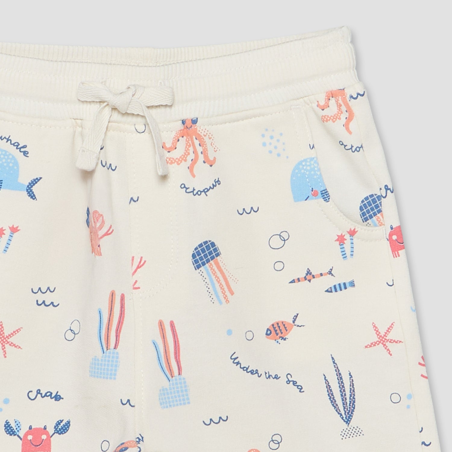 Set of 3 Juniors Crew Neck Short Sleeves T-shirt and Shorts Set with Underwater Print