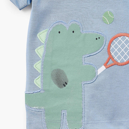Set of 3 Juniors Crew Neck Short Sleeves T-shirt and Shorts Set with Print