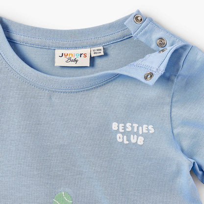 Set of 3 Juniors Crew Neck Short Sleeves T-shirt and Shorts Set with Print